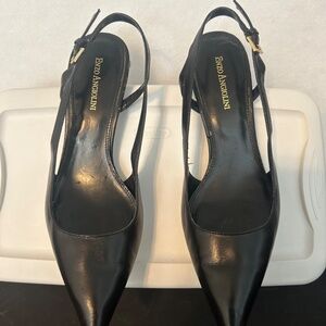 Enzo Angiolini Black Slingback Heels